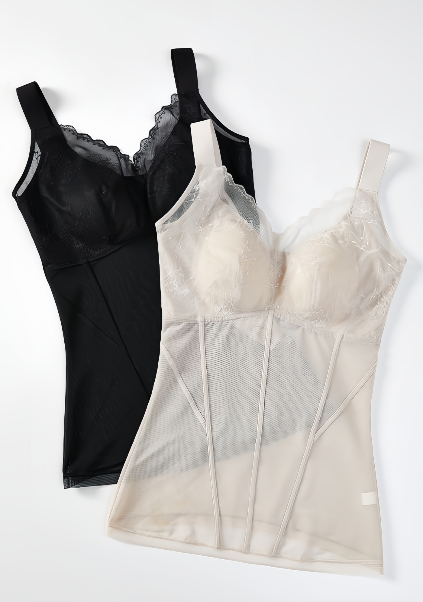 Womens Shapewear Corset Bra Cami - Lace Tank Top Tummy Control Belly Girdle